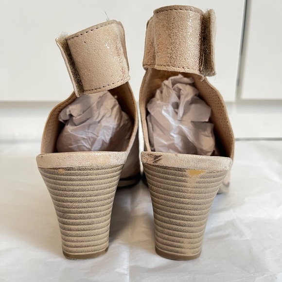 Gabor Women's Pink Leather Peep-Toe Block Heel Sandals, Sz 38.5 - Picture 8 of 13